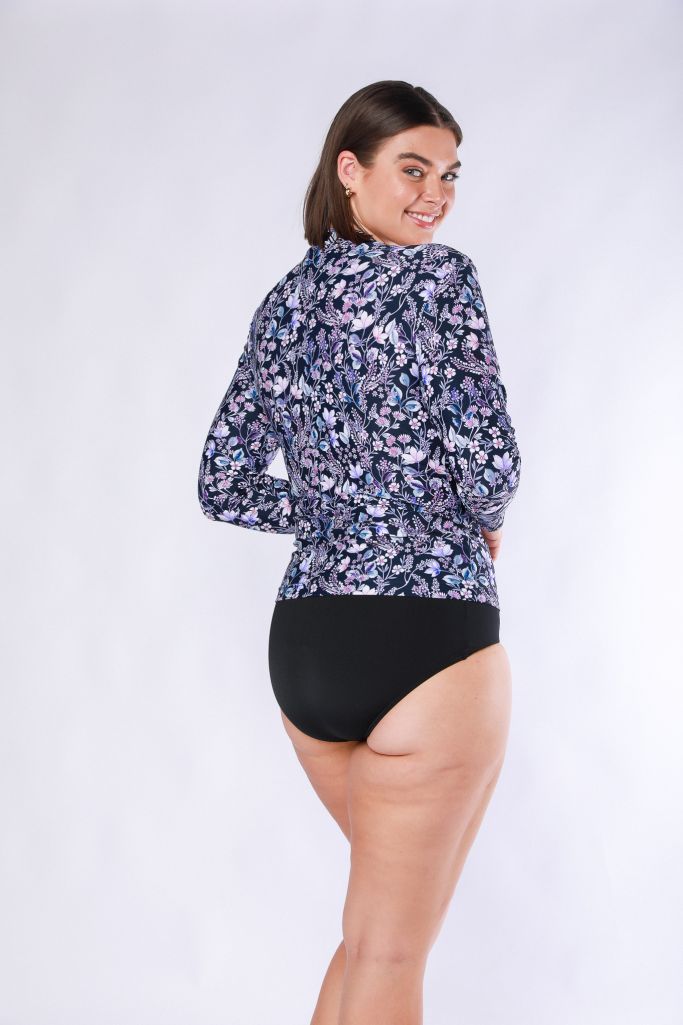 Capriosca Long Sleeve Rash Vest - Navy Floral