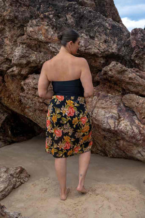 Capriosca Long Mesh Wrap Skirt - Frenchy Black
