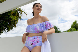 Capriosca Off The Shoulder Bikini Top - Lilac Florence