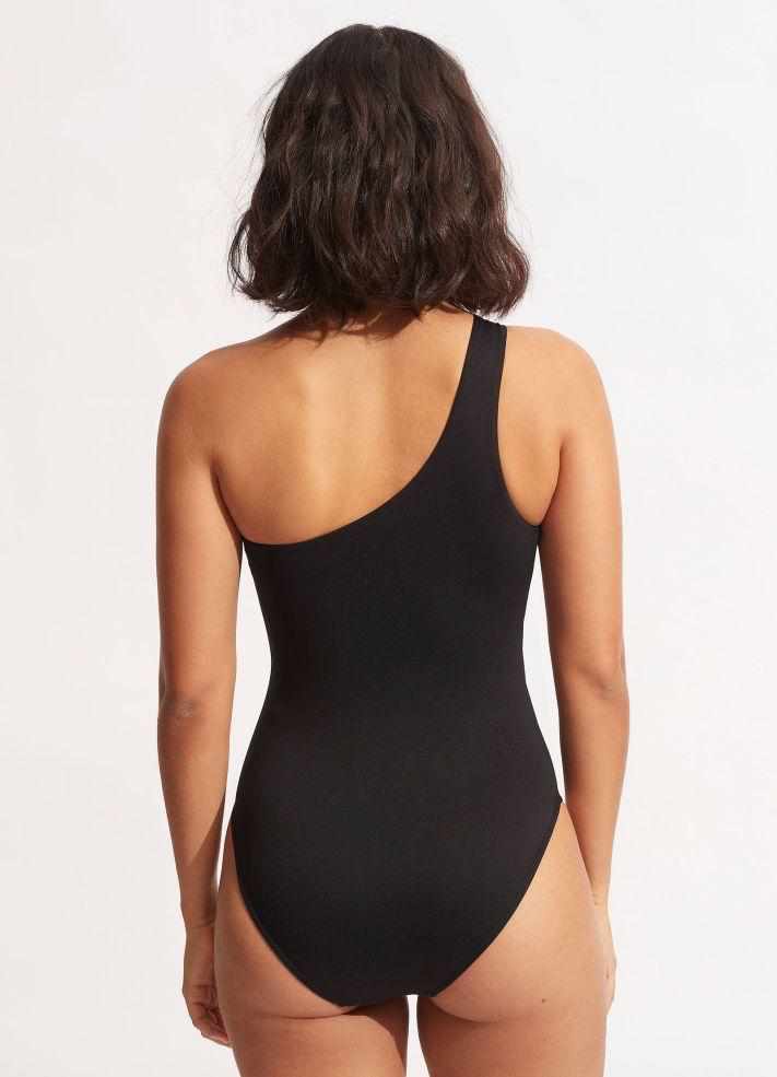 Seafolly Collective One Shoulder One Piece - Black – Seafolly Australia