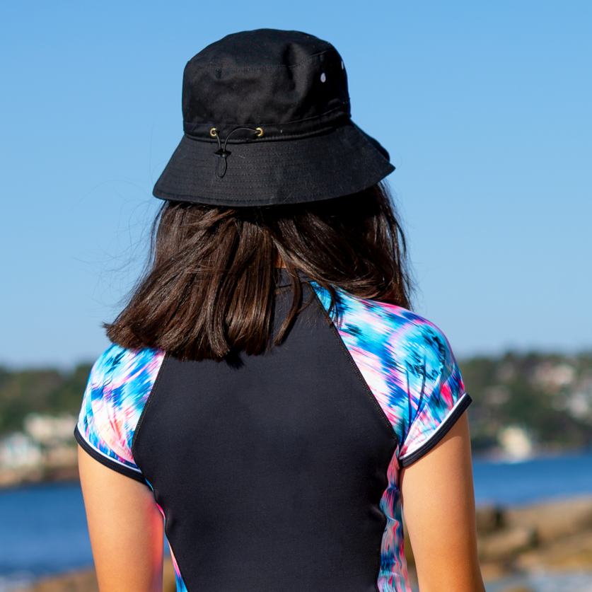 Salty Ink Girls Bucket Hat - Black