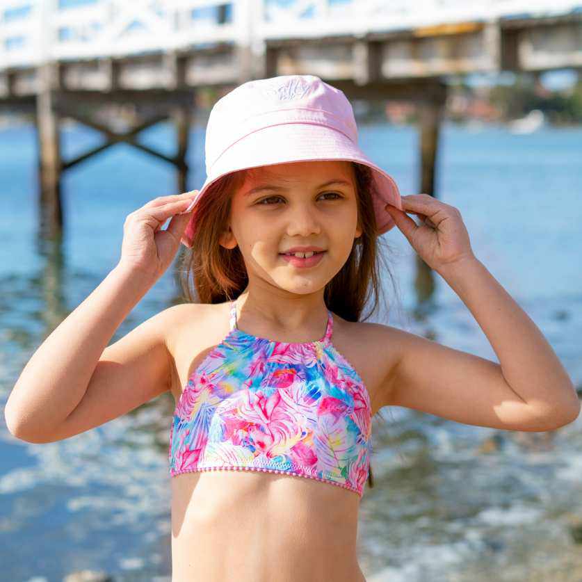 Salty Ink Girls Bucket Hat - Pastel Pink