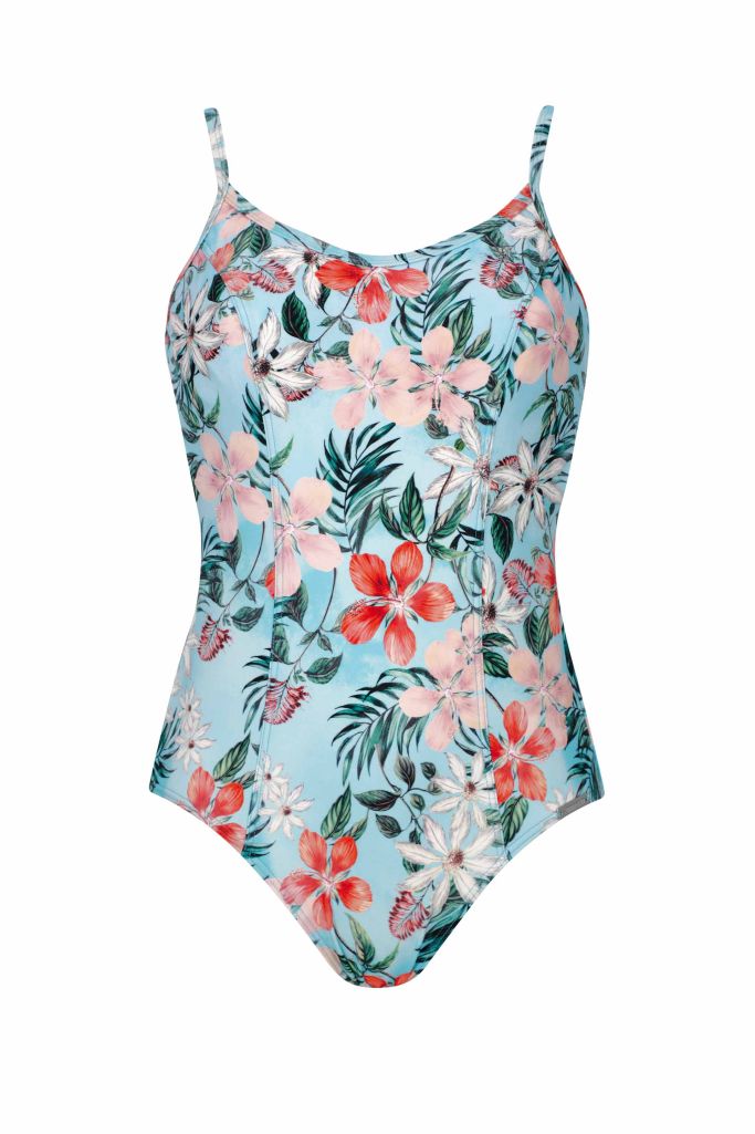 Sunmarin G Cup One Piece - Floral Turquoise