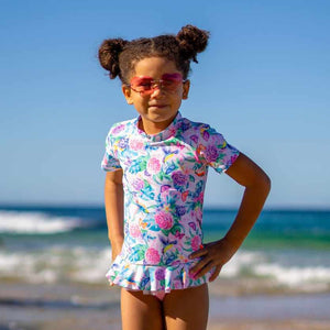 Salty Ink Little Girls Short Sleeve Sunvest Set - Miss Hawaii