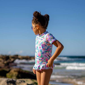 Salty Ink Little Girls Short Sleeve Sunvest Set - Miss Hawaii