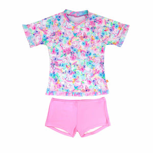 Salty Ink Little Girls Short Sleeve Sunvest Set - Miss Dreamer