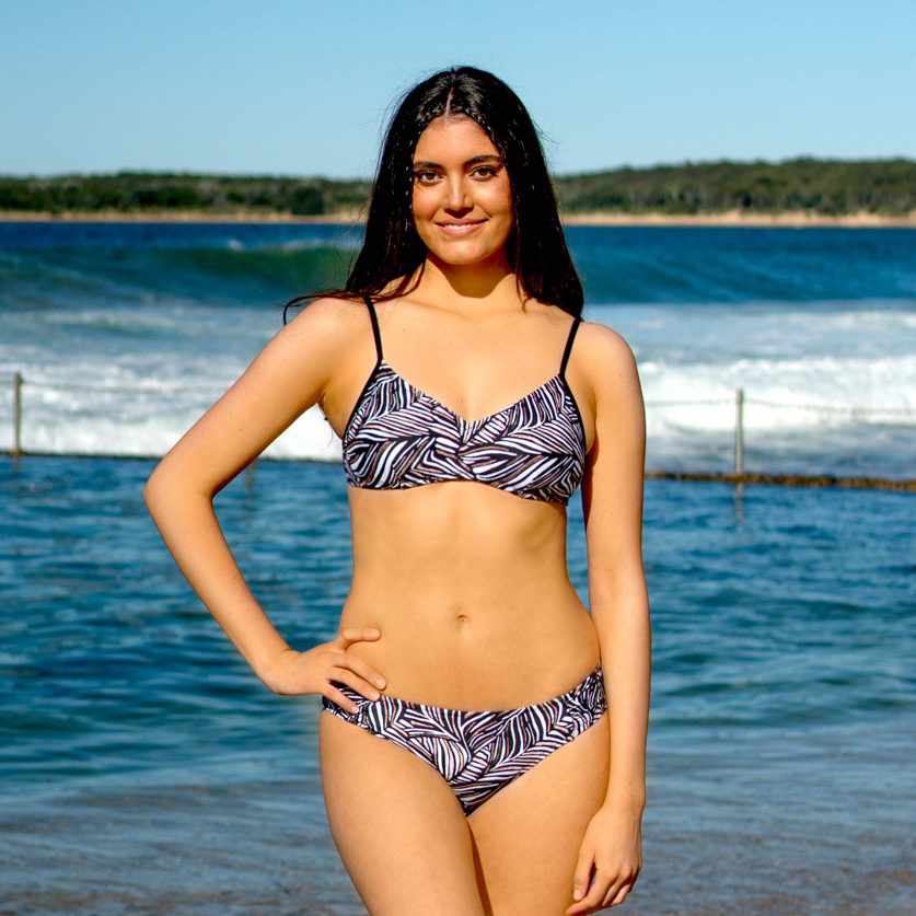 Salty Ink Ladies Tab Side Pant - Tropic Tribe Black