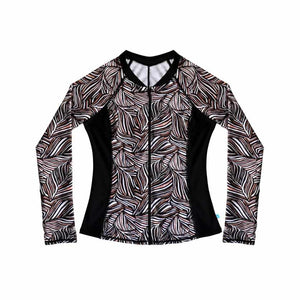 Salty Ink Ladies Long Sleeve Sunvest - Tropic Tribe Black