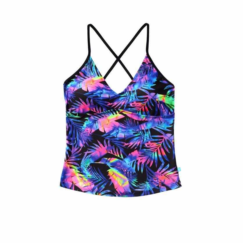 Salty Ink Singlet Top - Neon Palmas