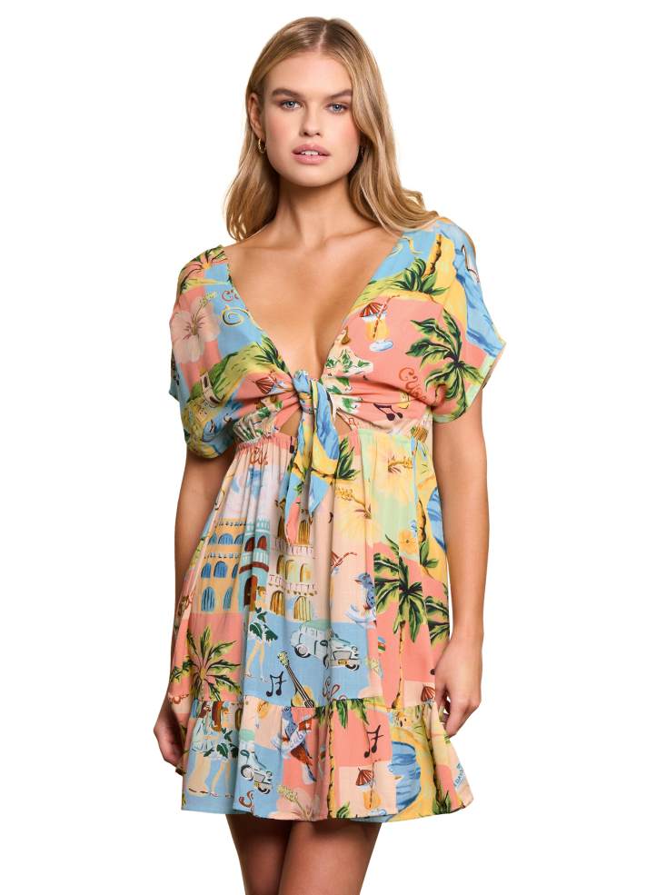 Maaji Barbara Rayon Woven Short Dress Habana