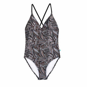 Salty Ink Ladies Halter One Piece - Tropic Tribe Black