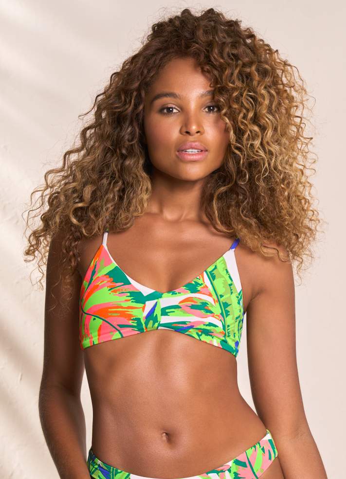 Maaji Rocks Reversible Sporty Bralette Bikini Top - Greenleaf