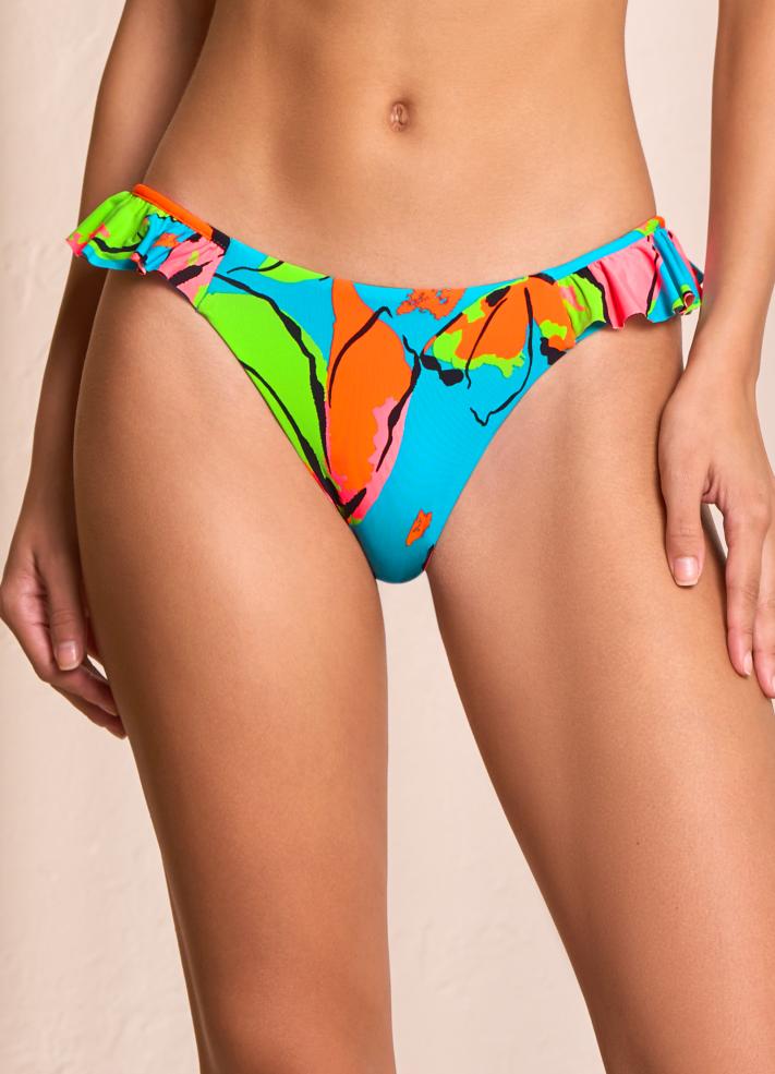 Maaji Kali Reversible Ruffle High Leg Bottom - Water Flower