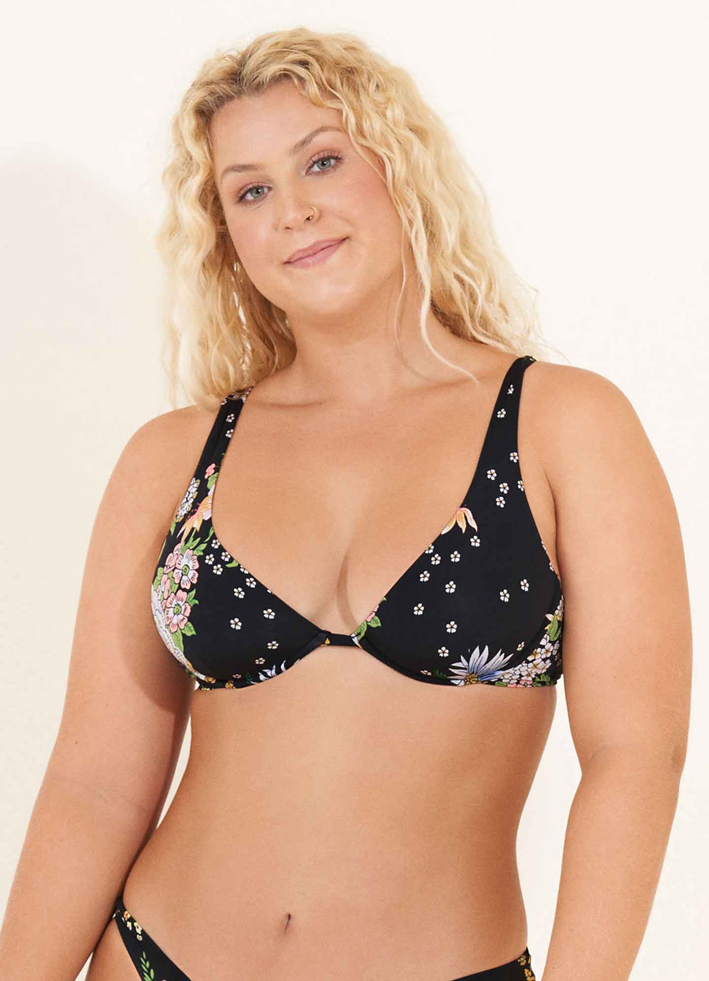 Maaji Reversible Underwire Top - Black Bouquete Salsa