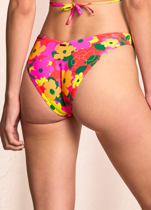 Maaji Splendour Reversible High Leg Cheeky Cut Bikini Bottom - Crayonflower