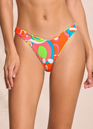 Maaji Splendour Reversible High Leg Cheeky Cut Bikini Bottom - Magnetic