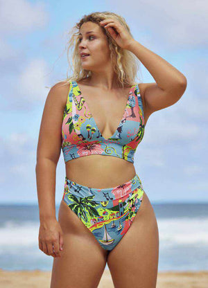 Maaji Suzy Q High Rise/ High Leg Bikini Bottom - Habana