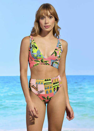 Maaji Suzy Q High Rise/ High Leg Bikini Bottom - Habana