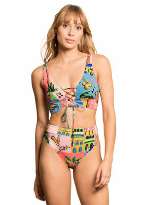 Maaji Suzy Q High Rise/ High Leg Bikini Bottom - Habana