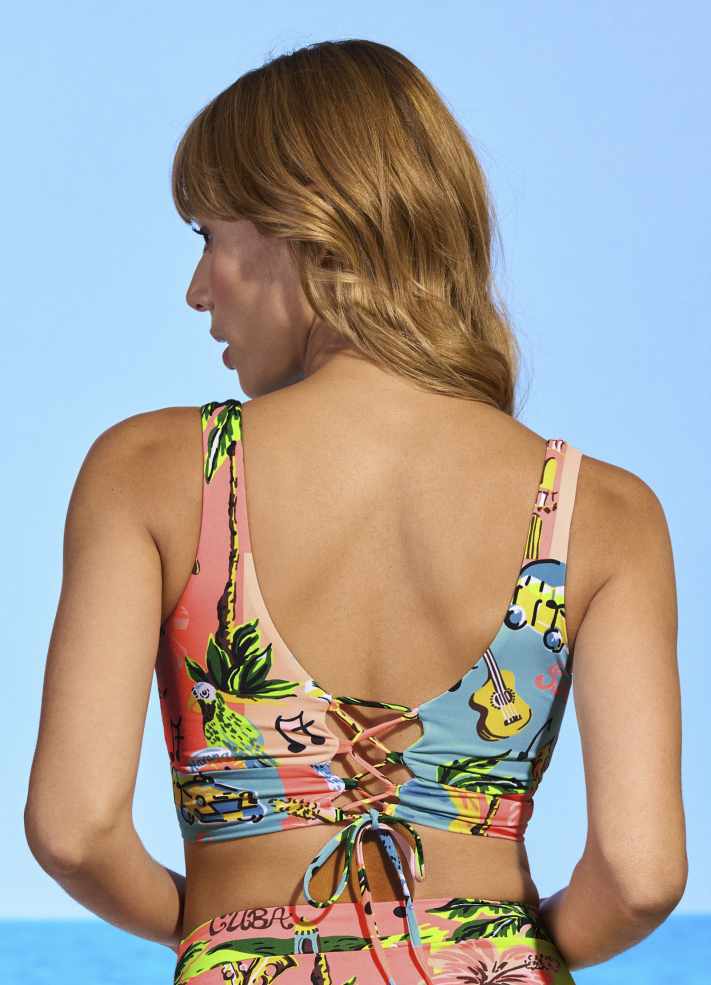 Maaji Habana Paradise Long Line Triangle Bikini Top