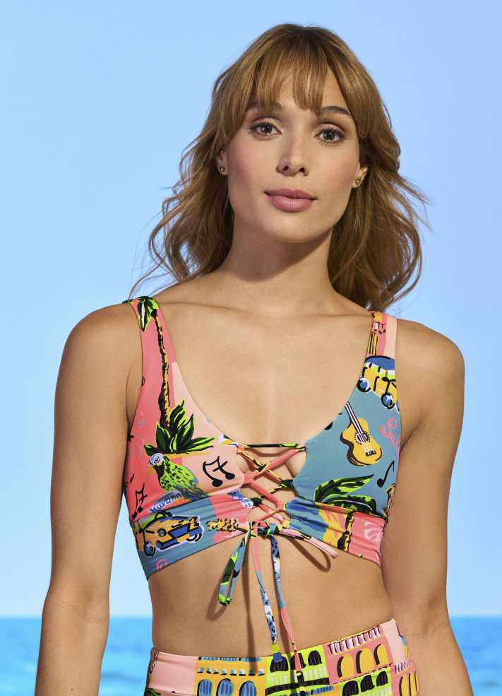 Maaji Paradise Long Line Triangle Bikini Top - Habana