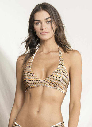 Maaji Manhattan Halter Bralette Reversible Bikini Top - Mehndi Hena