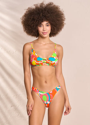 Maaji Splendour Reversible High Leg Cheeky Cut Bikini Bottom - Magnetic