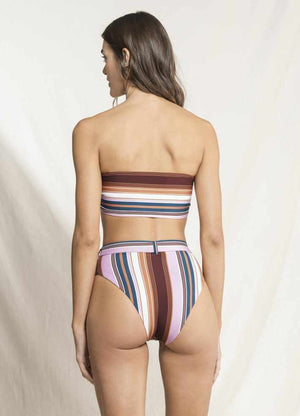 Maaji Whitney High Rise/High Leg Reversible Bikini Bottom - Bayadere Stripes
