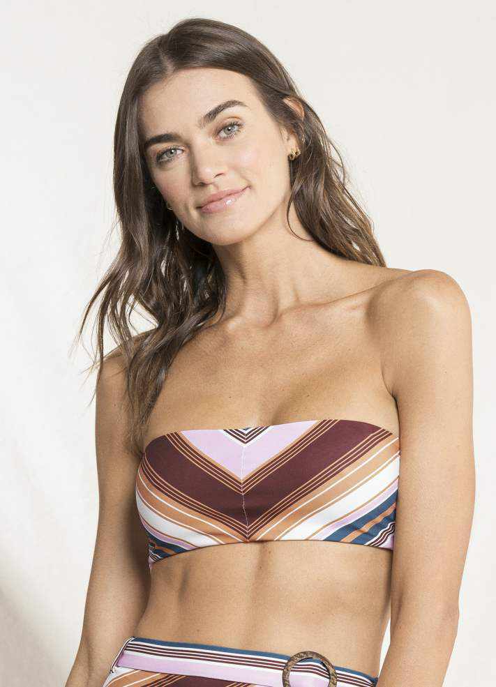 Maaji Tiffany Bandeau Reversible Bikini Top - Bayadere Stripes