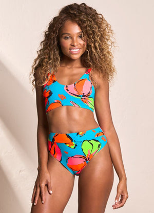 Maaji Suzy Q Reversible High Rise/ High Leg Bottom - Water Flower
