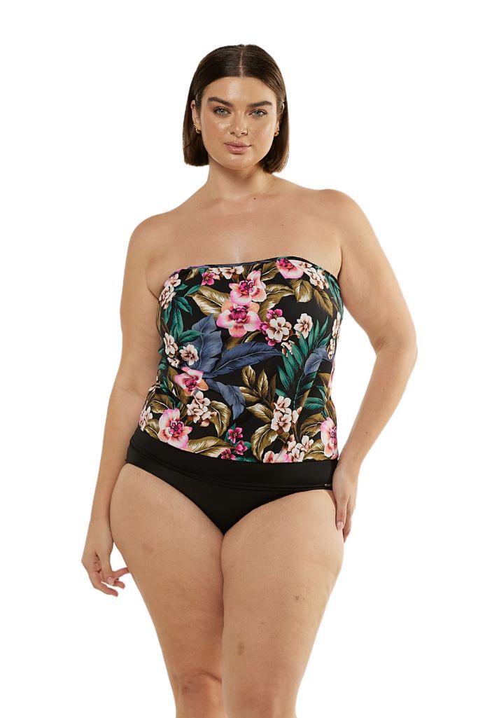 Capriosca Flouncy Bandeau Tankini Top - Waikiki
