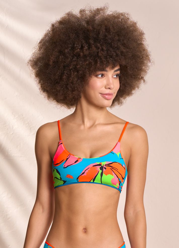 Maaji Lanaii Reversible Sporty Bralette Bikini Top - Ocean Blue