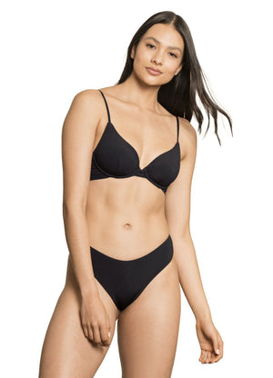 Maaji Journey Double V Bikini Bottom - Midnight Black