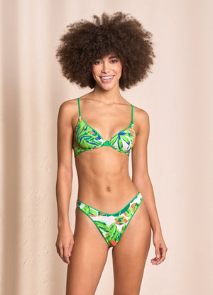 Maaji Splendour Reversible High Leg Cheeky Cut Bikini Bottom - Parakeet Green