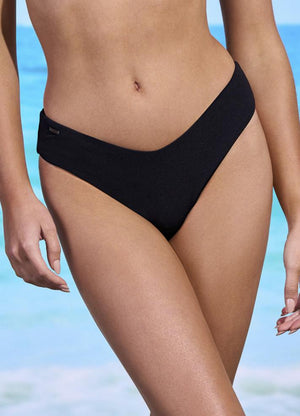 Maaji Journey Double V Bikini Bottom - Midnight Black