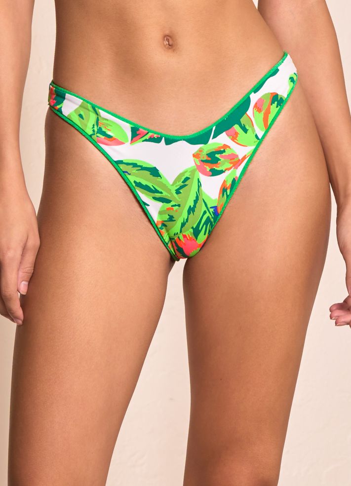Maaji Splendour Reversible High Leg Cheeky Cut Bikini Bottom - Parakeet Green