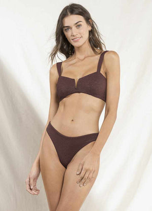 Maaji Vico V Wire Bralette Reversible Bikini Top - Mocca