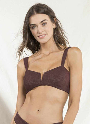 Maaji Vico V Wire Bralette Reversible Bikini Top - Mocca