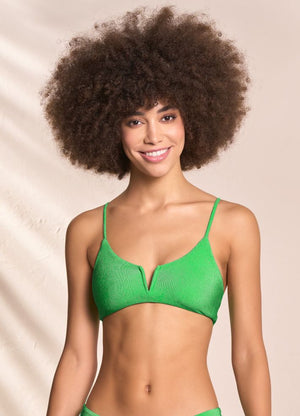 Maaji Vittoria Reversible V Wire Bralette Bikini Top - Parakeet Green