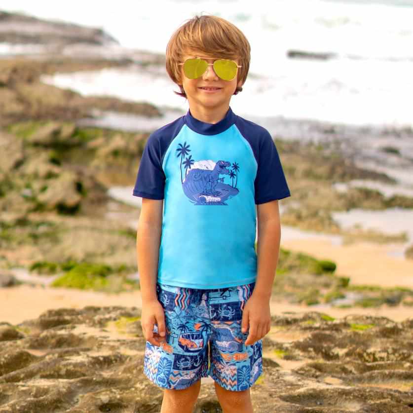 Salty Ink Boys Short Sleeve Rashvest - Tiki