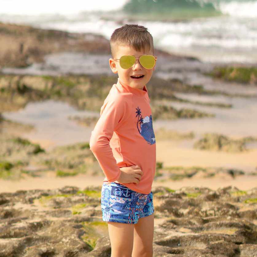 Salty Ink Boys Long Sleeve Rashvest - Tiki