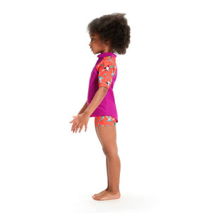 Speedo Toddler Girls Short Sleeve Rashie Set - Surf is up