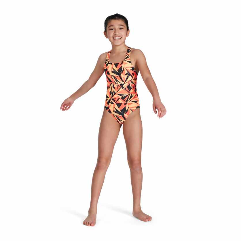 Speedo Junior Girls Allover Medalist One Piece Hyperboom