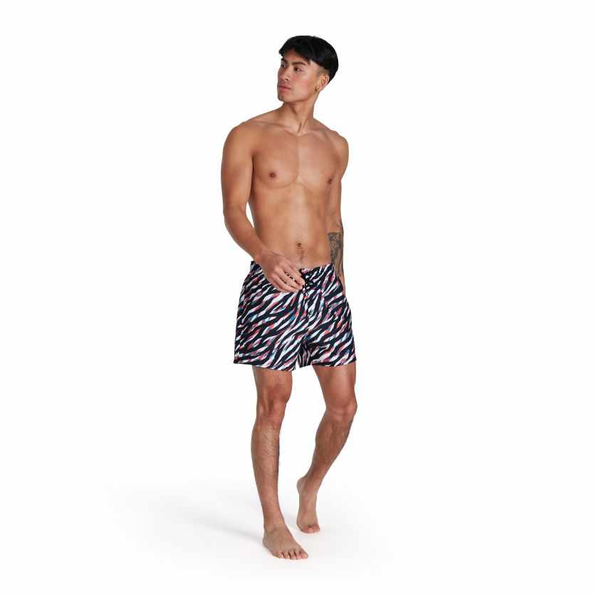 Speedo Mens 14 Inch Watershort - Zebra Black