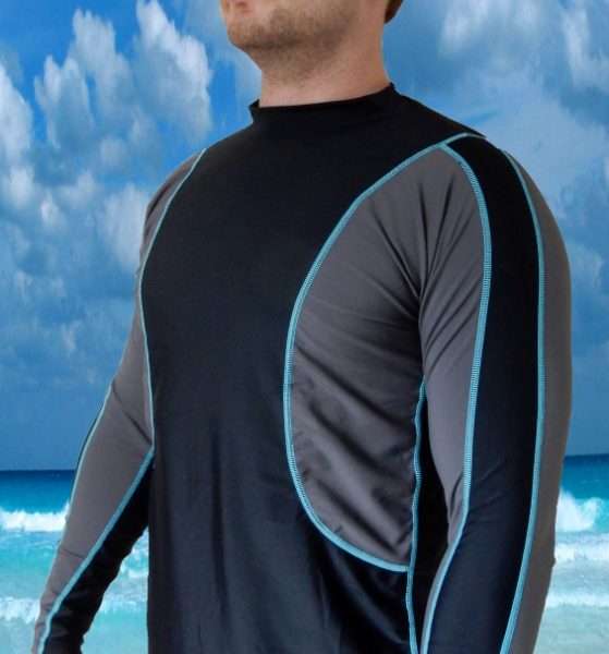 Radicool Mens Long Sleeve Rashie - Black/Grey