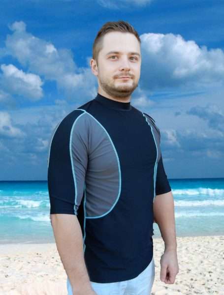 Radicool Mens Short Sleeve Rashie - Black/Grey