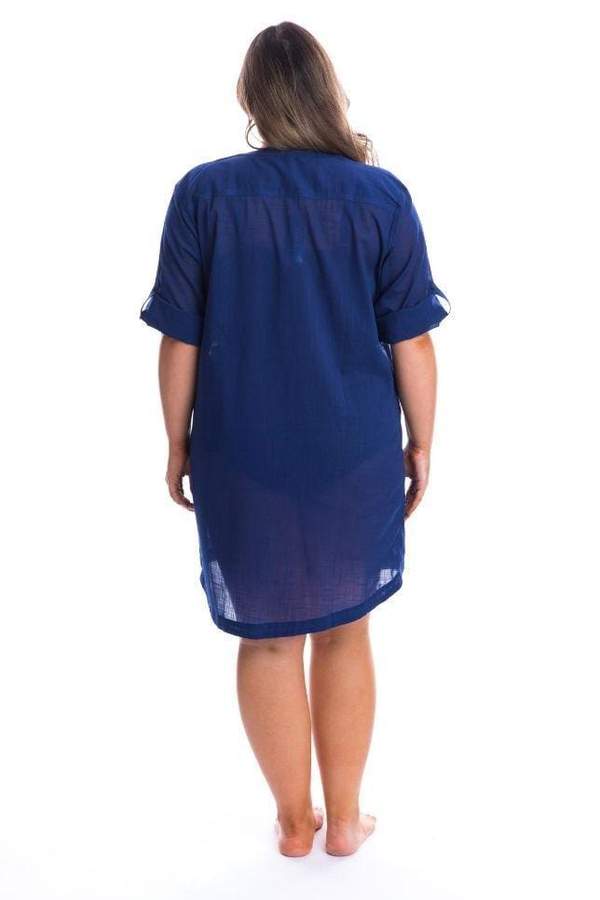 Capriosca Cotton Overshirt - Navy