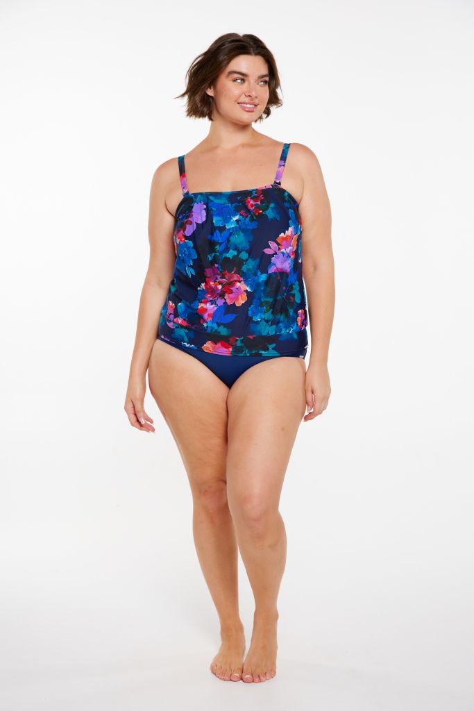 Capriosca Flouncy Bandeau Tankini Top - Montego