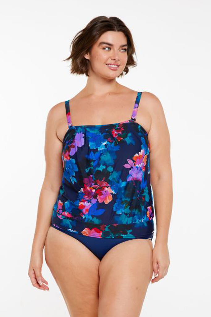 Capriosca Flouncy Bandeau Tankini Top - Montego