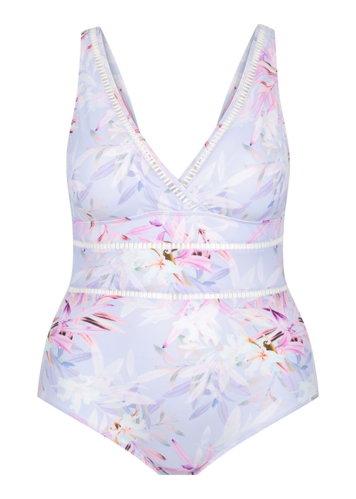 Capriosca V Neck One Piece - Lilac Florence